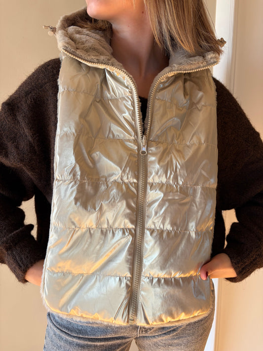 Capuche réversible doré