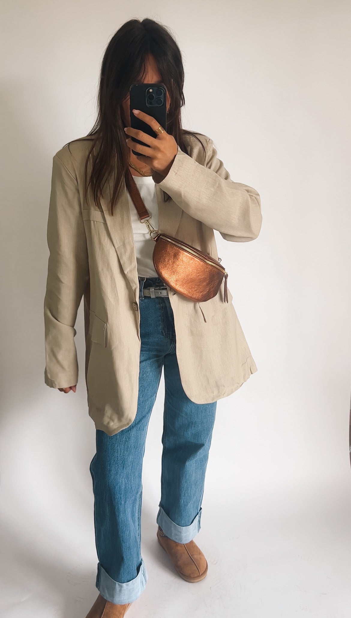 Blazer Mathilde beige en lin - Anemone Store