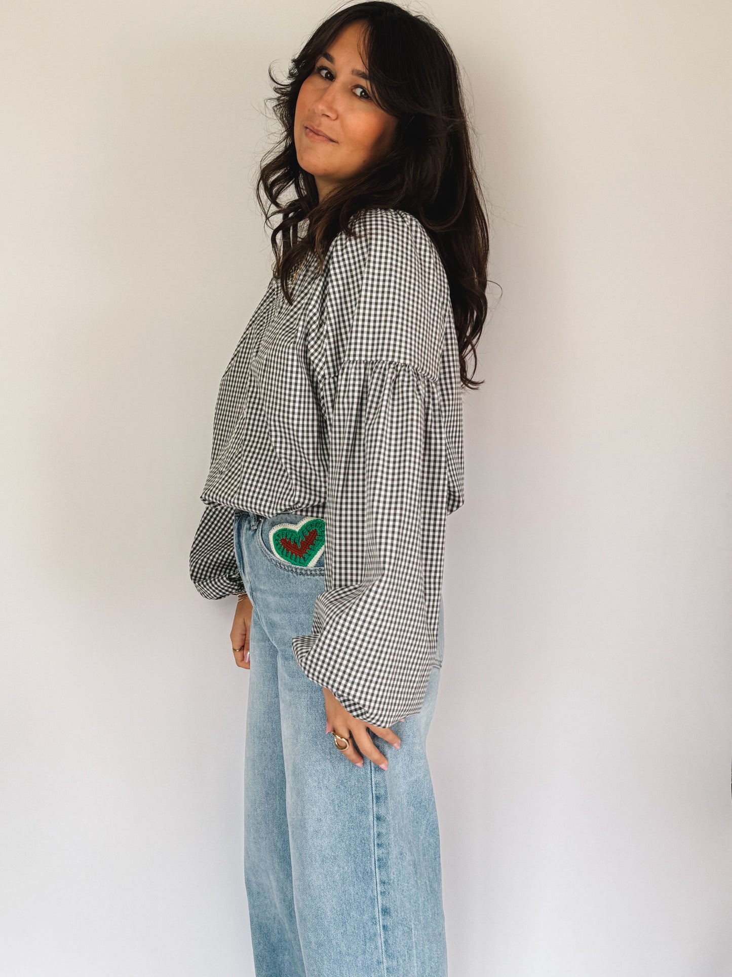 Blouse Billie Vichy Kaki - Anemone Store