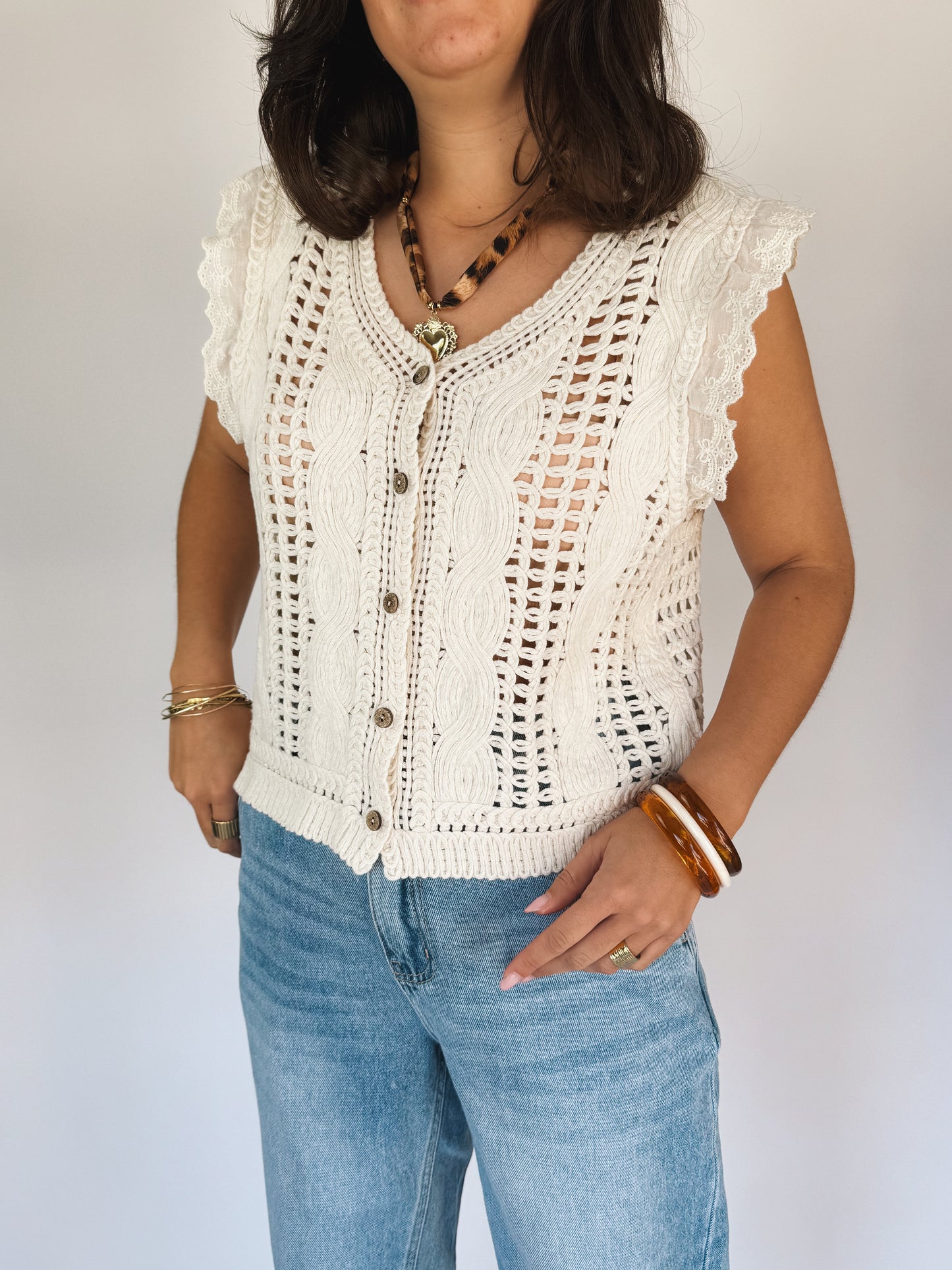 Top Crochet Louana Beige