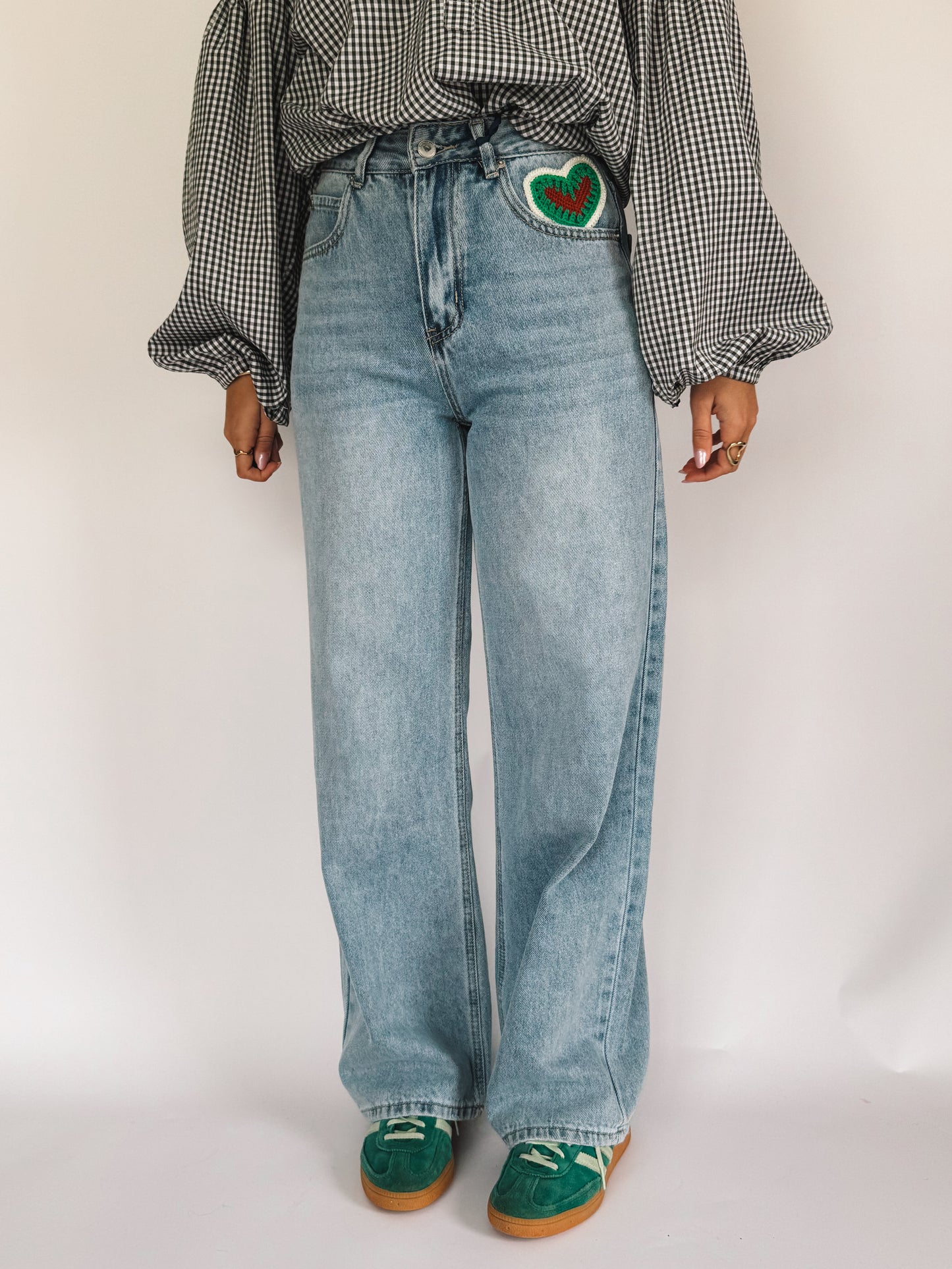 Jeans Pablo Broderie Coeur - Anemone Store