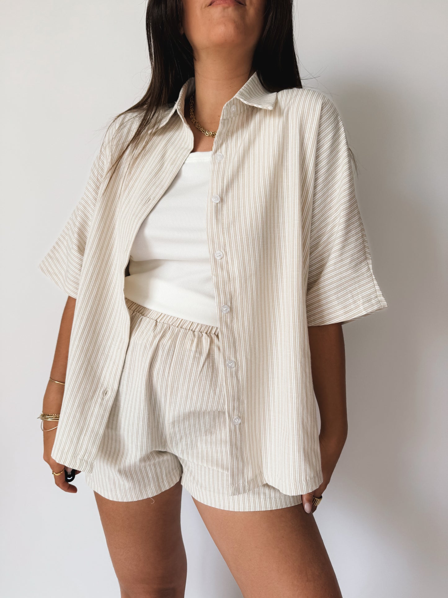 Chemise Ensemble Maryline Beige - Anemone Store