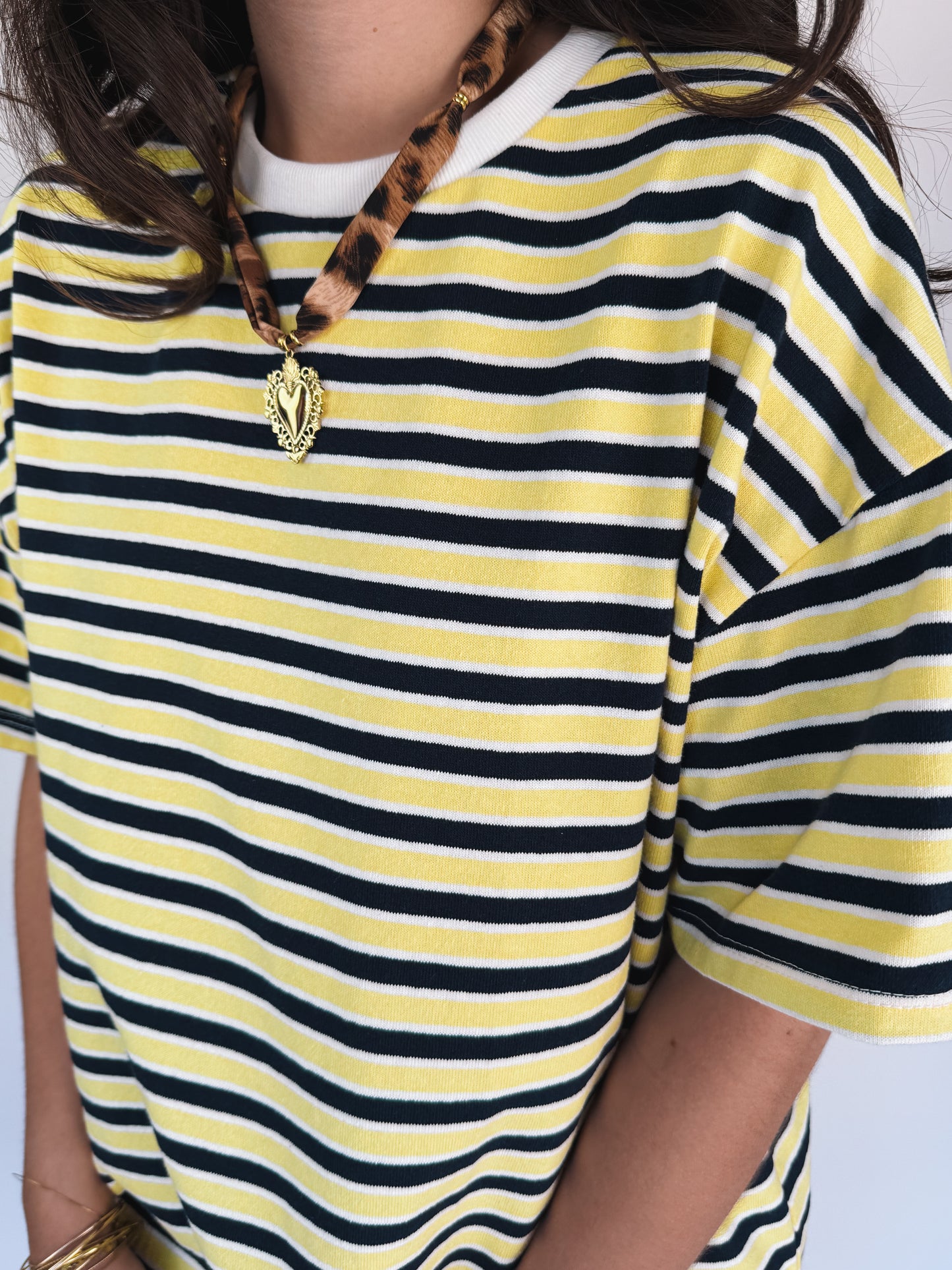 Tee-shirt Margot Rayé Jaune