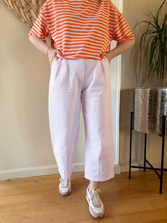 Pantalon barrel LEON rose pâle - Anemone Store