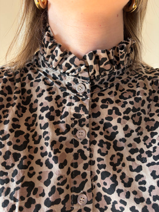 Blouse léopard velours côtelé CAMILLE - Anemone Store