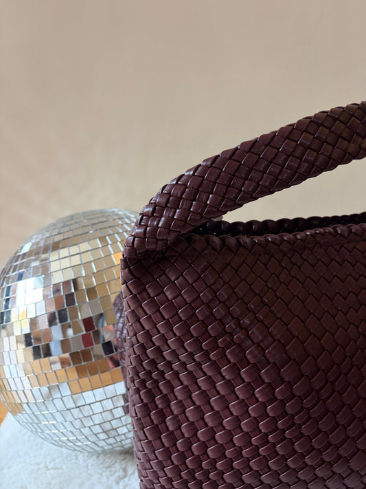 Sac sceau tressé bordeaux ALBANE