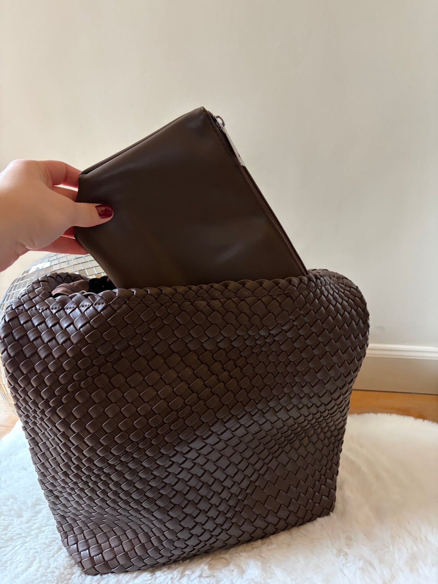 Sac sceau tressé chocolat ALBANE