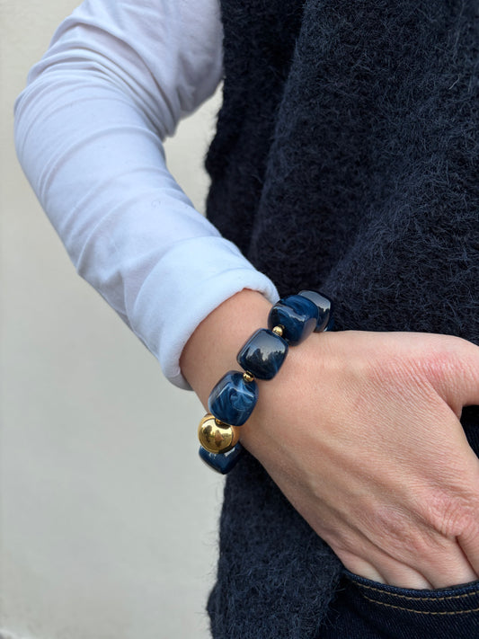 Bracelet ROSALIE Bleu marine - Anemone Store