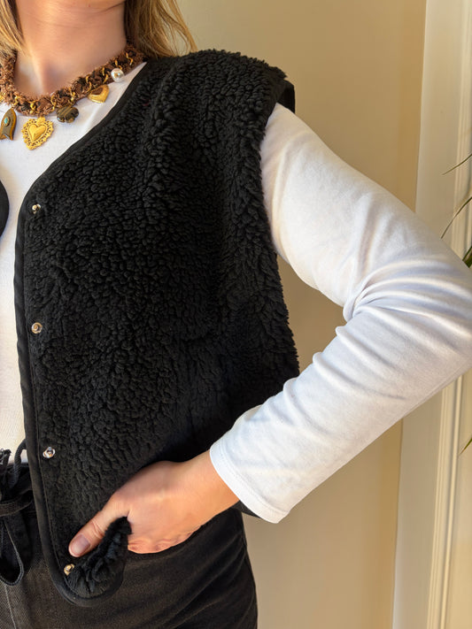 Veste sans manche noir SASHA