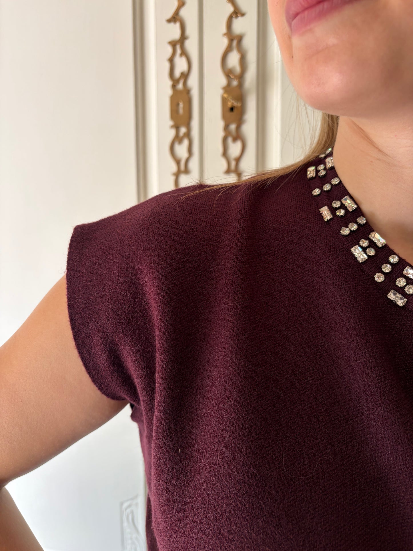Pull sans manches BRUNA Bordeaux
