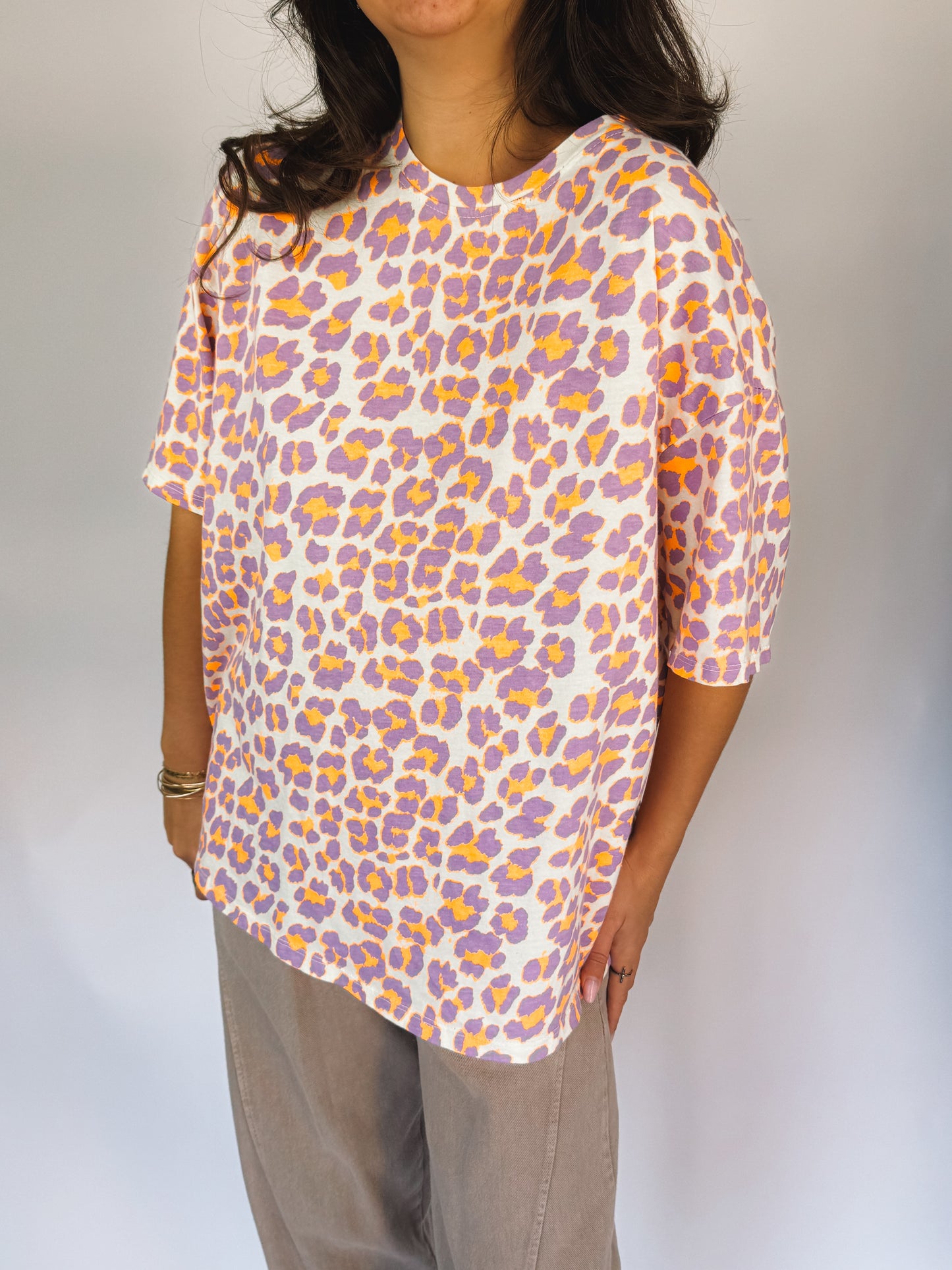 Tee-shirt Léopard Orange & Violet
