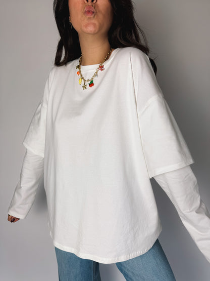 Tee-shirt manches longues Chloé Blanc