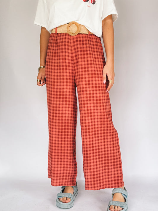 Pantalon Lucas Vichy Brique
