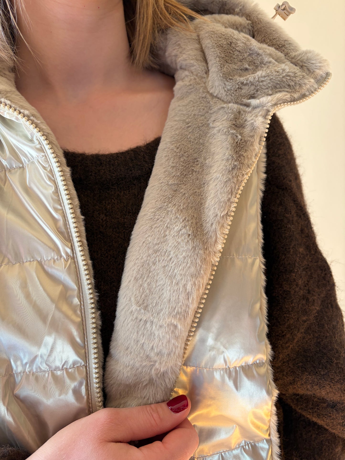 Capuche réversible doré