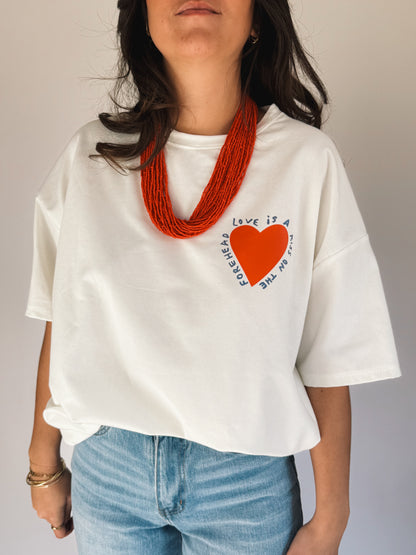 Tee-shirt Kiss Blanc