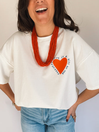 Tee-shirt Kiss Blanc