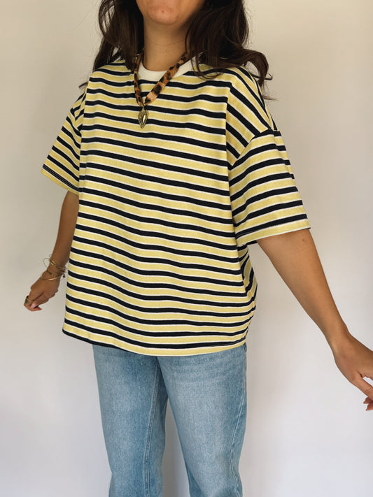 Tee-shirt Margot Rayé Jaune