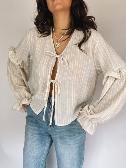 Blouse Cassandra Beige Rayée