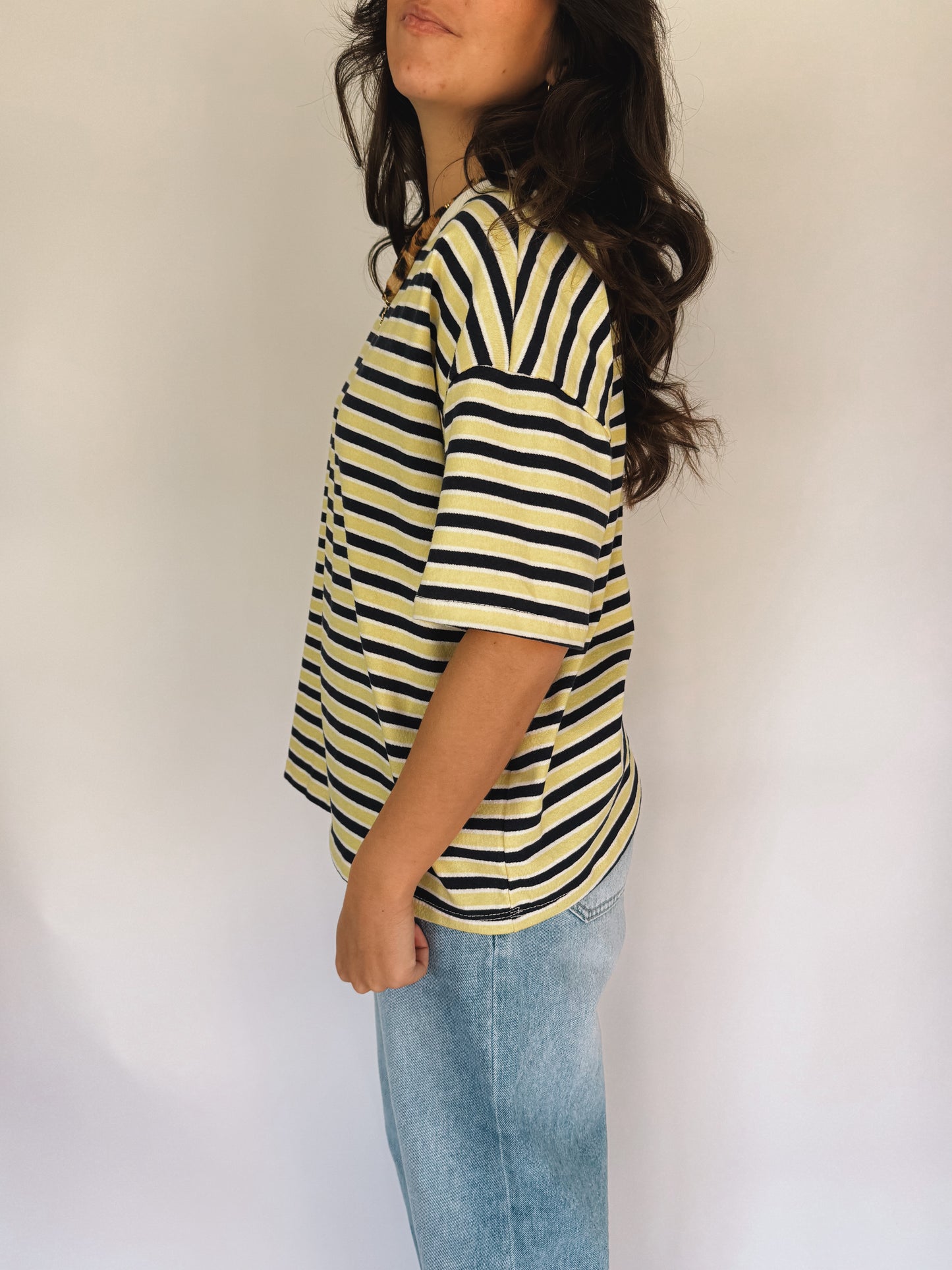 Tee-shirt Margot Rayé Jaune