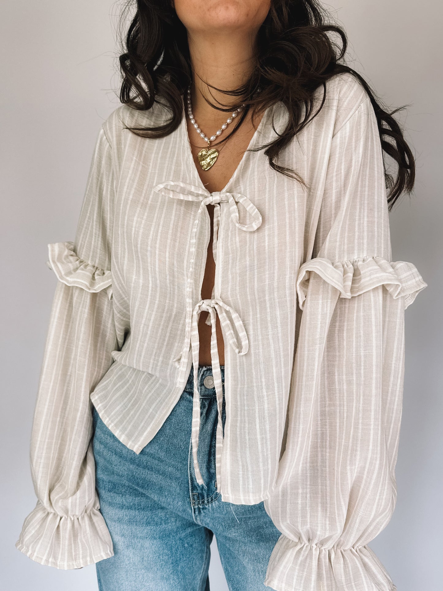 Blouse Cassandra Beige Rayée