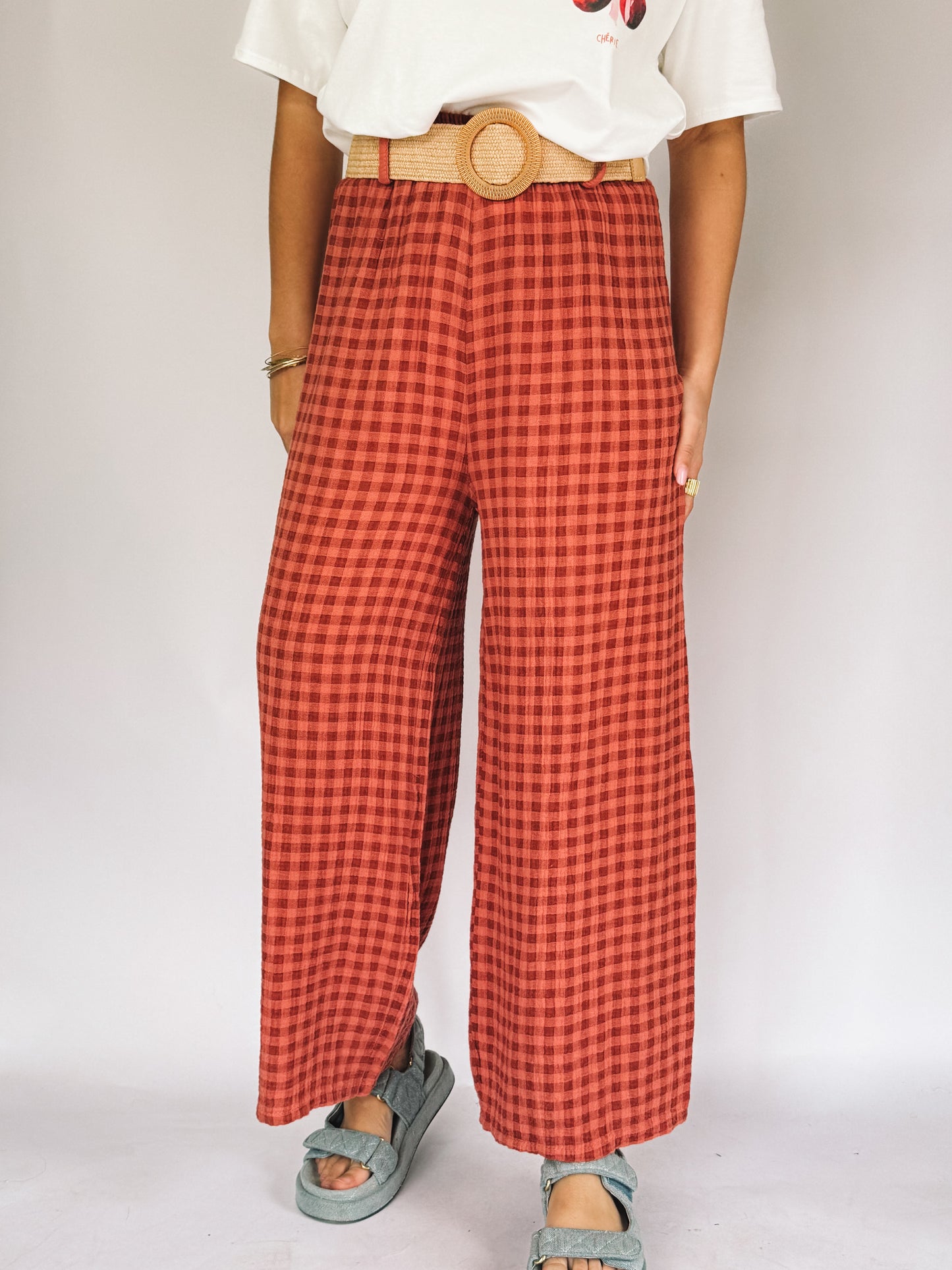 Pantalon Lucas Vichy Brique