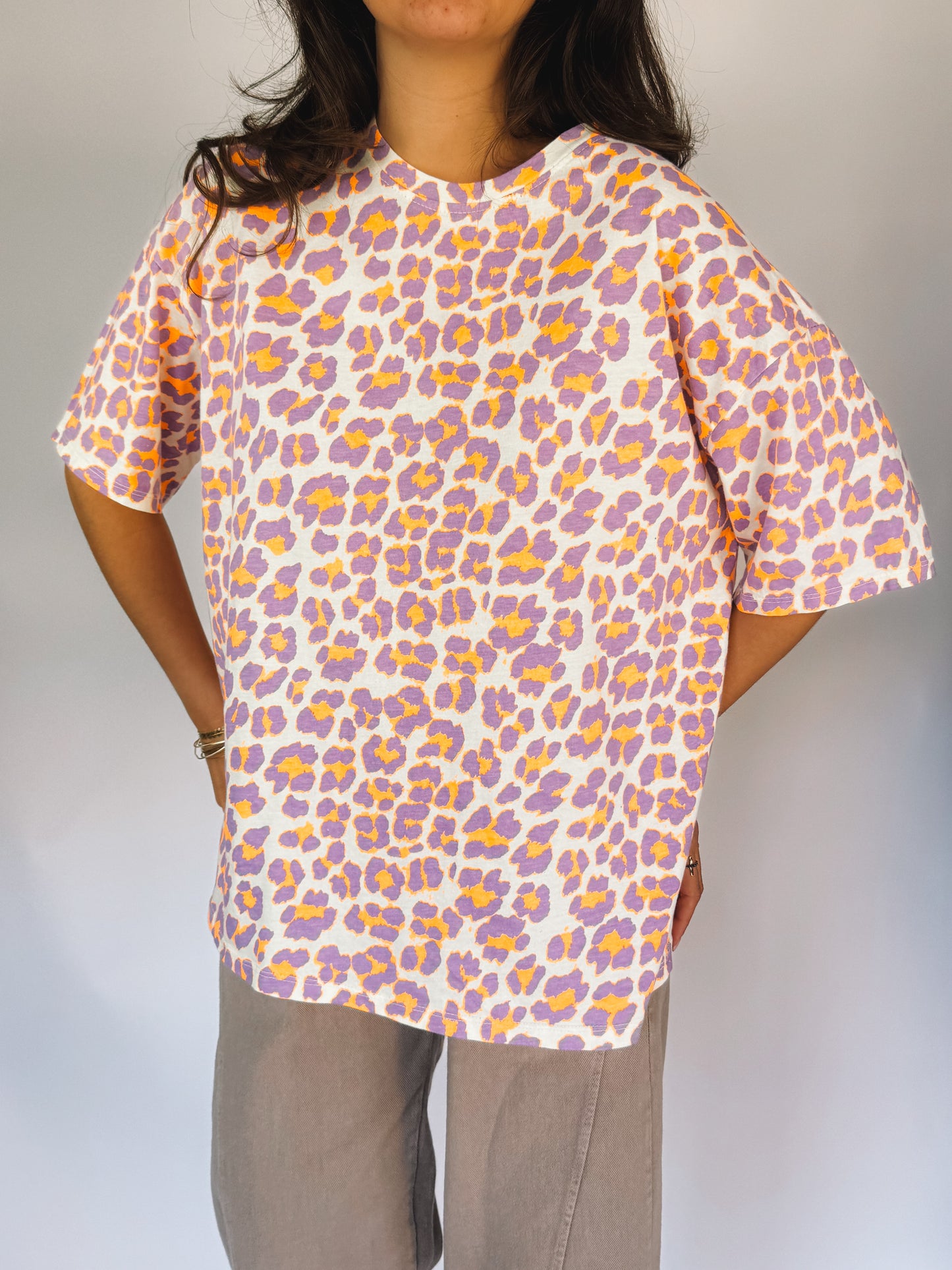 Tee-shirt Léopard Orange & Violet