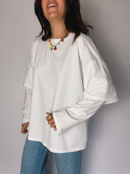 Tee-shirt manches longues Chloé Blanc