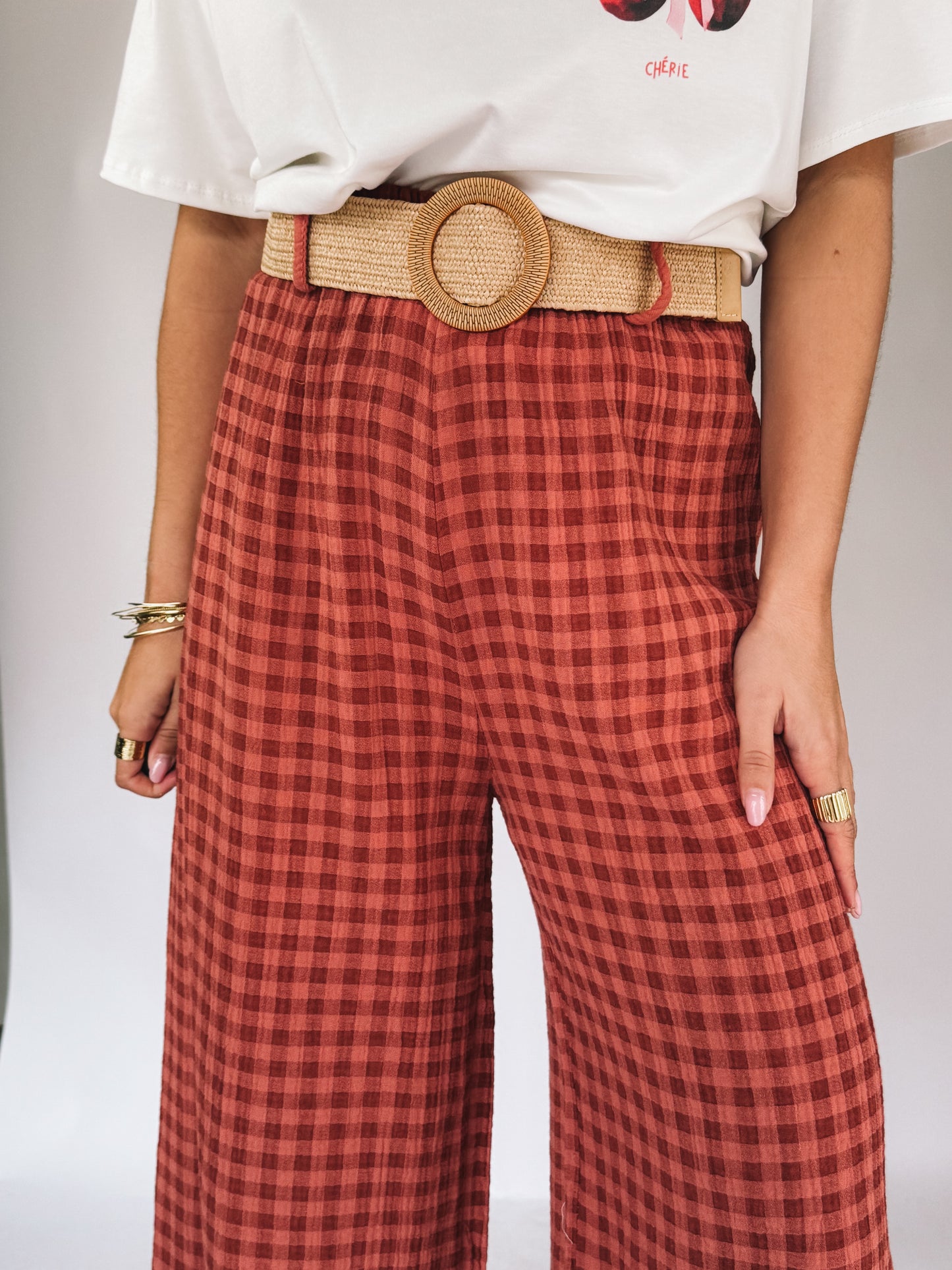 Pantalon Lucas Vichy Brique