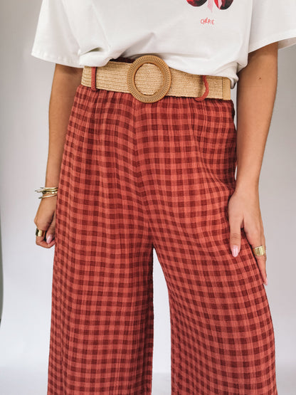Pantalon Lucas Vichy Brique