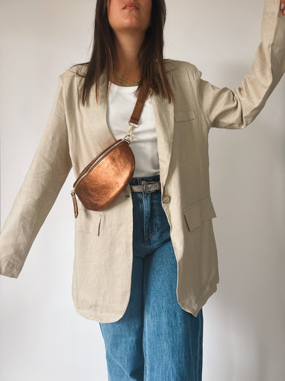 Blazer Mathilde beige en lin - Anemone Store