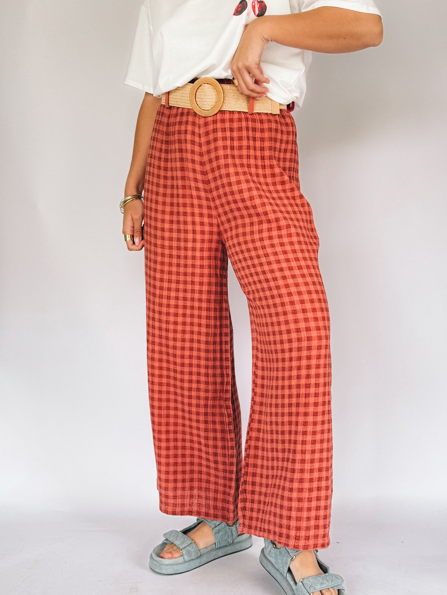 Pantalon Lucas Vichy Brique