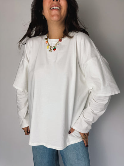 Tee-shirt manches longues Chloé Blanc