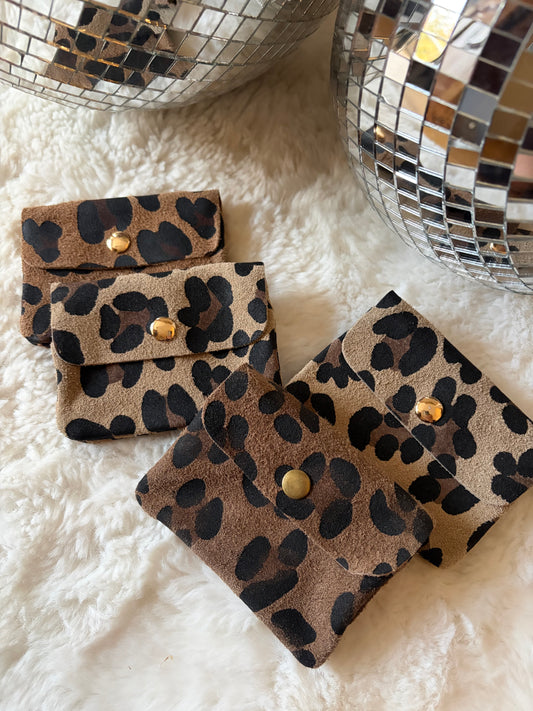 Porte monnaie léopard foncé