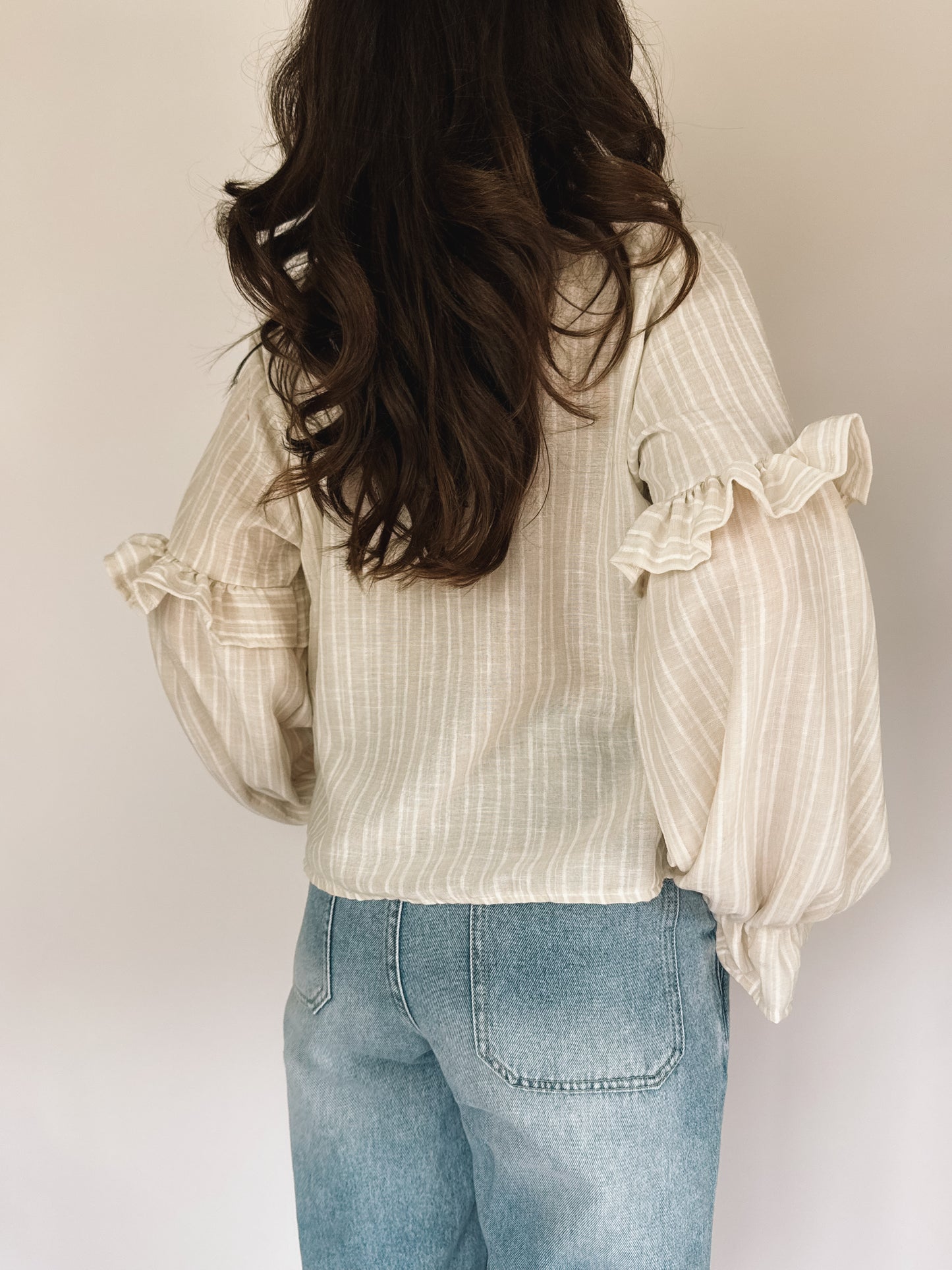 Blouse Cassandra Beige Rayée