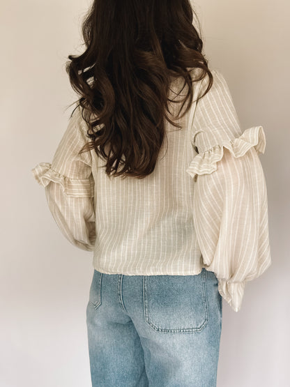 Blouse Cassandra Beige Rayée