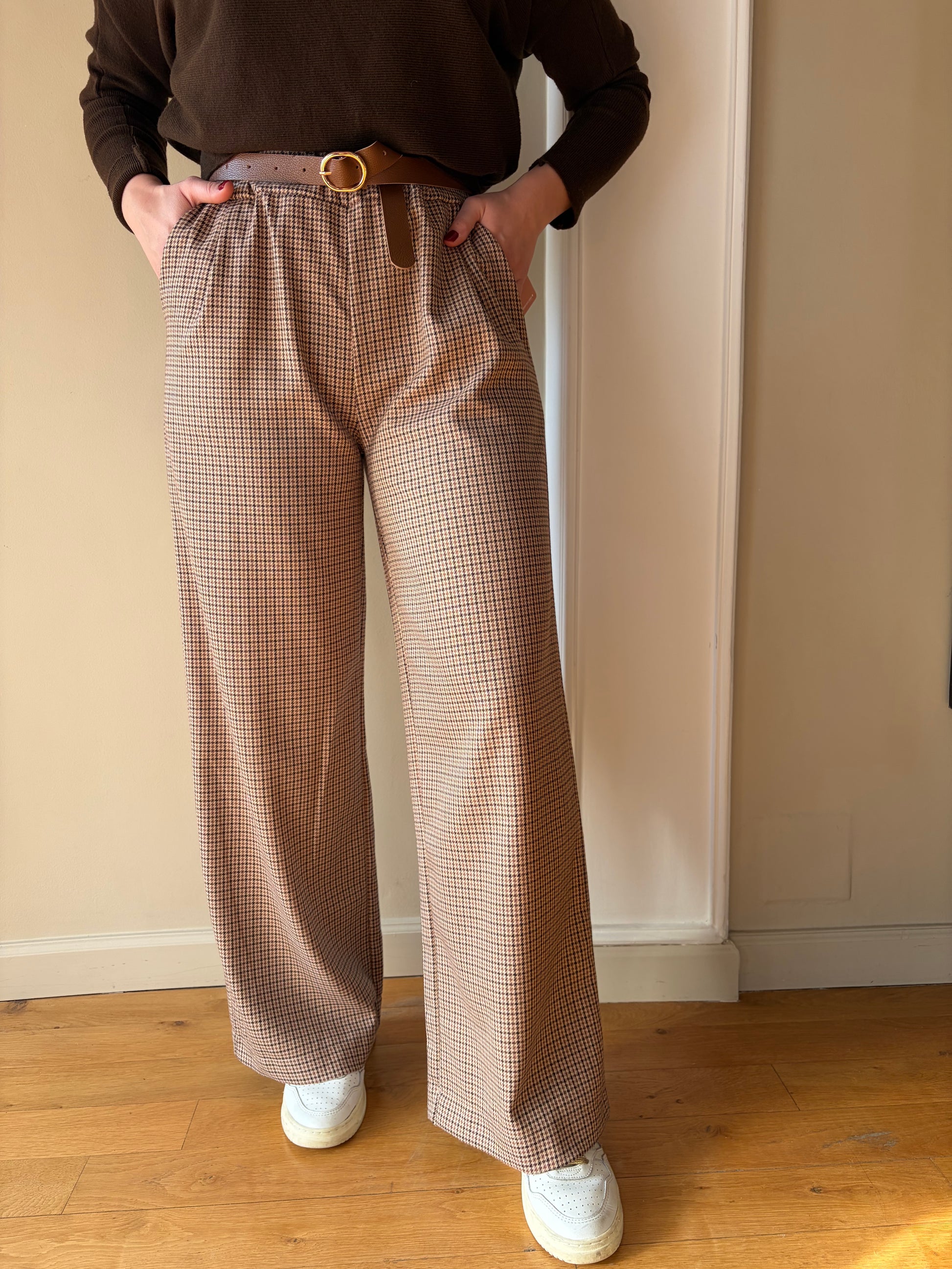 Pantalon fluide carreaux ZELIE - Anemone Store
