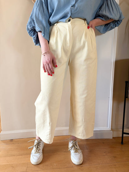 Pantalon barrel LEON jaune pâle - Anemone Store