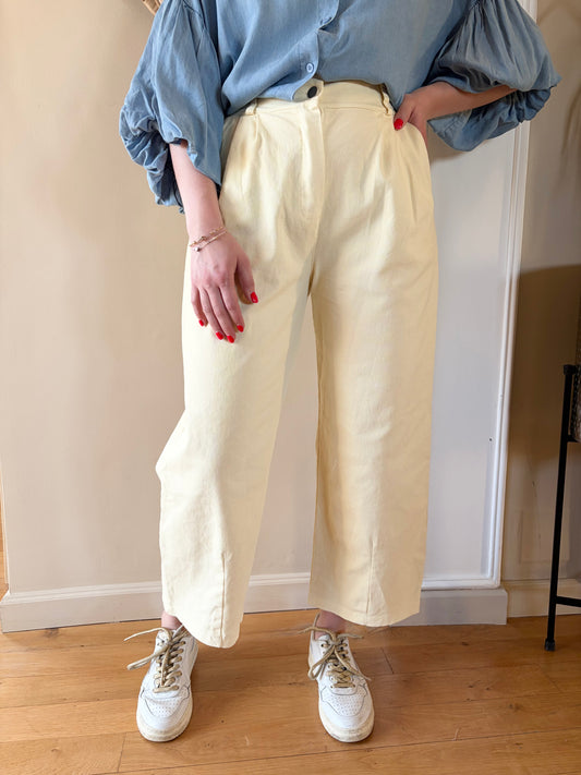 Pantalon barrel LEON jaune pâle - Anemone Store