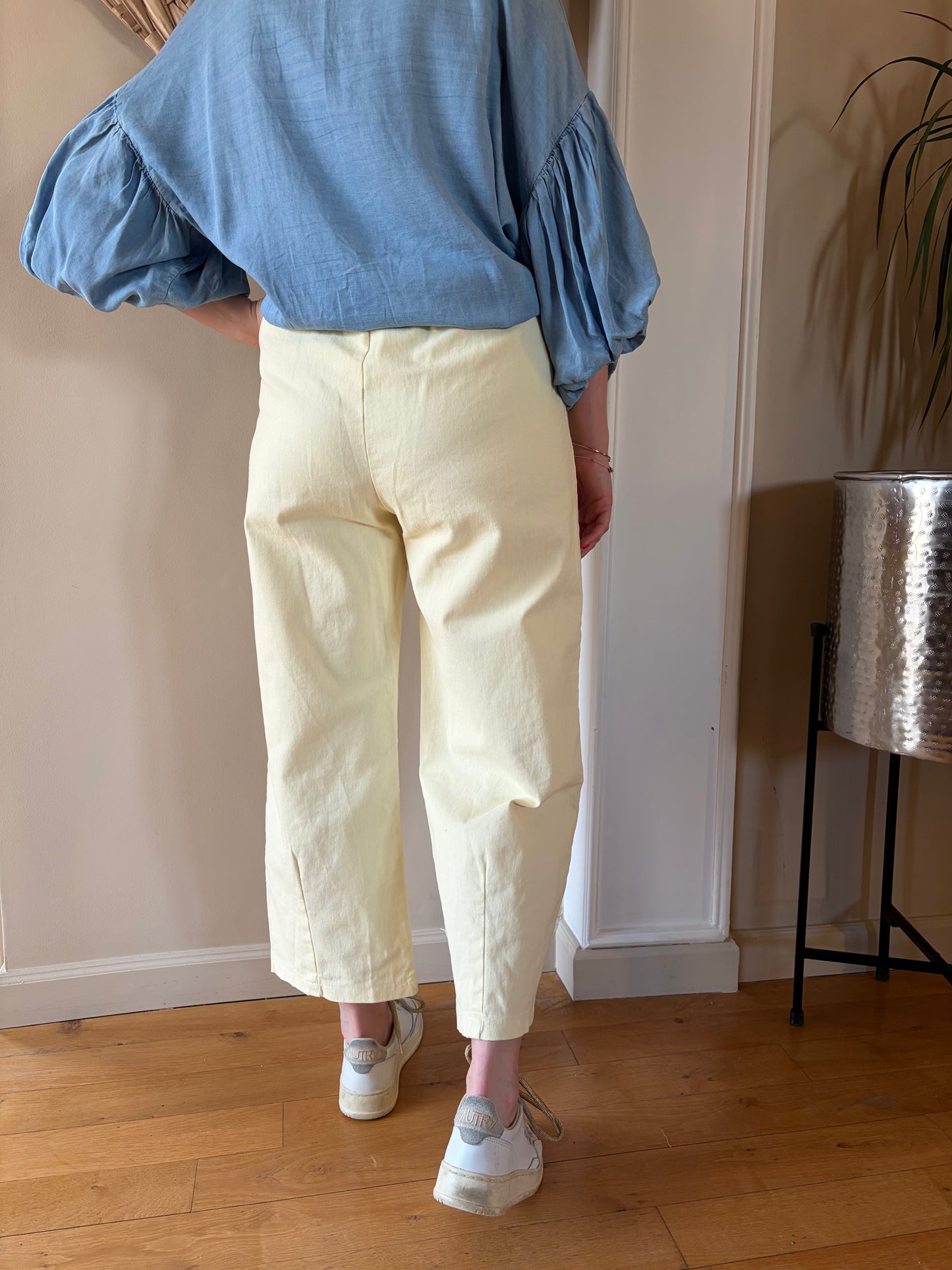 Pantalon barrel LEON jaune pâle - Anemone Store