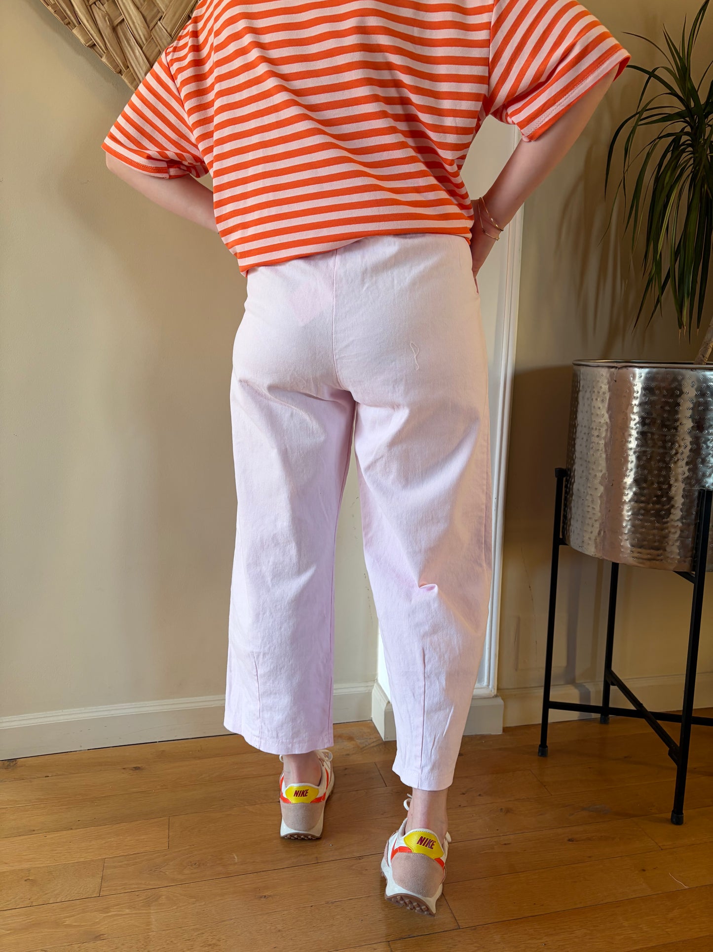 Pantalon barrel LEON rose pâle - Anemone Store