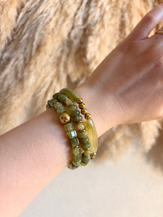 Trio bracelets vert - Anemone Store