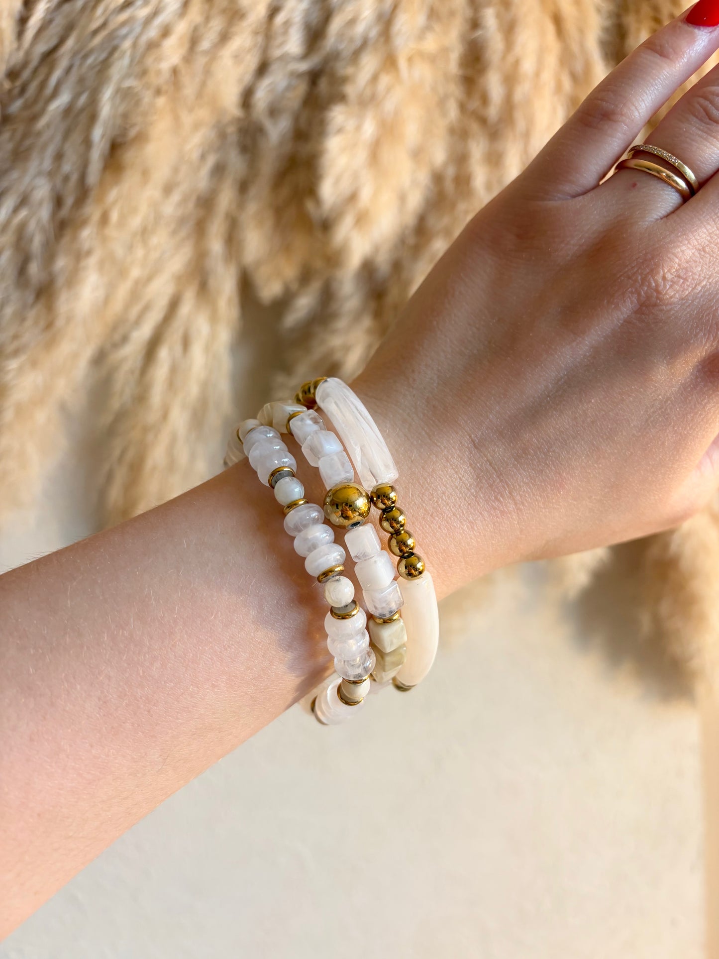 Trio bracelets blancs - Anemone Store