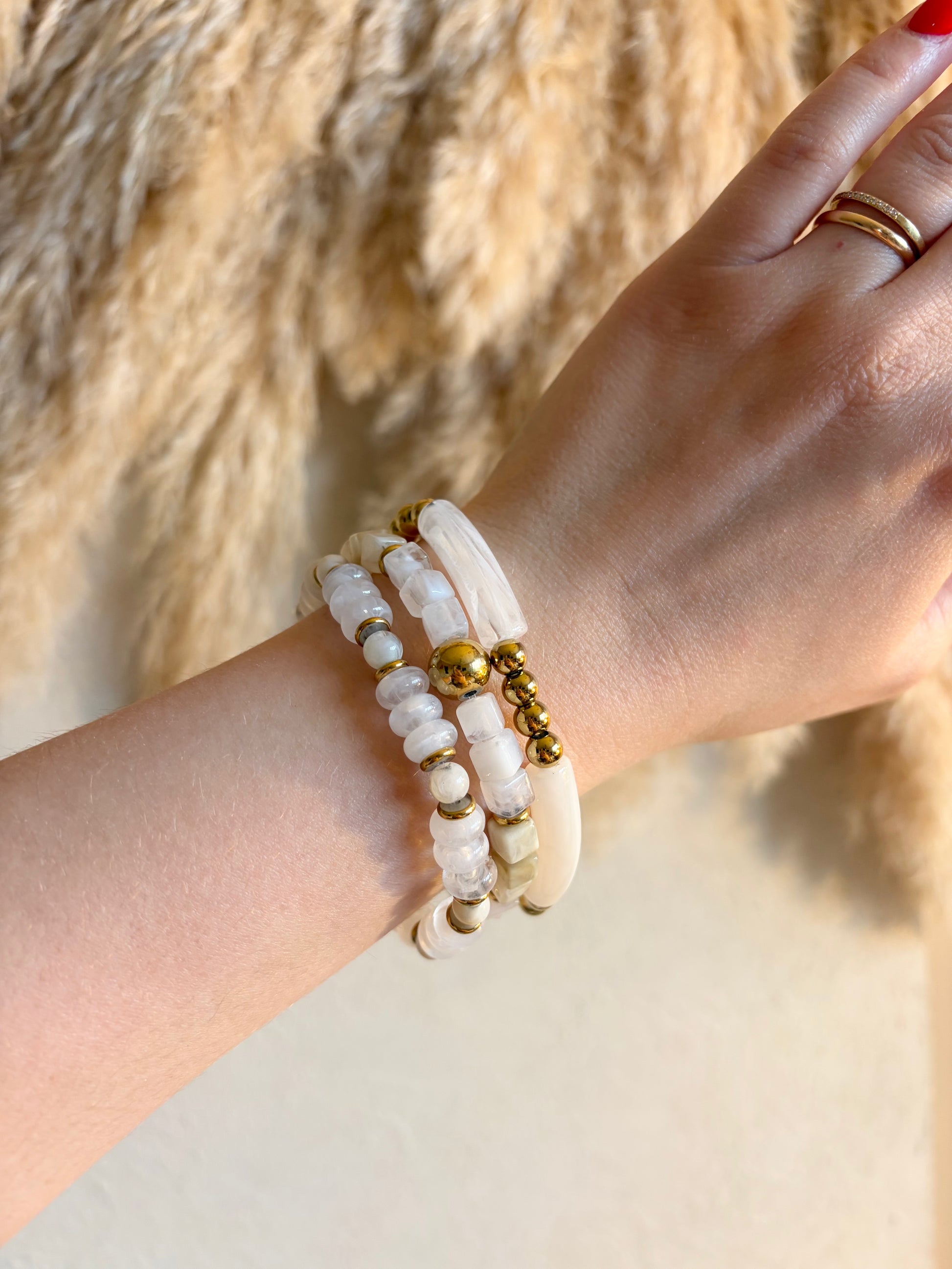 Trio bracelets blancs - Anemone Store