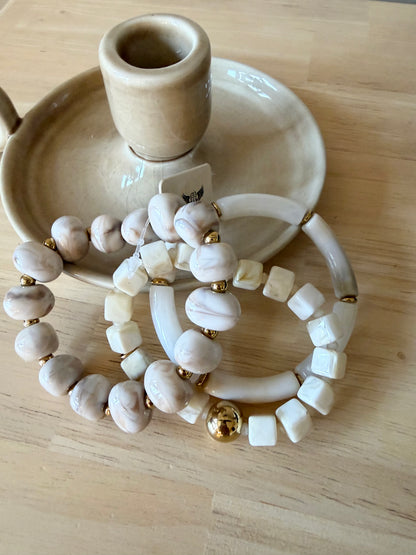 Trio bracelets beige - Anemone Store