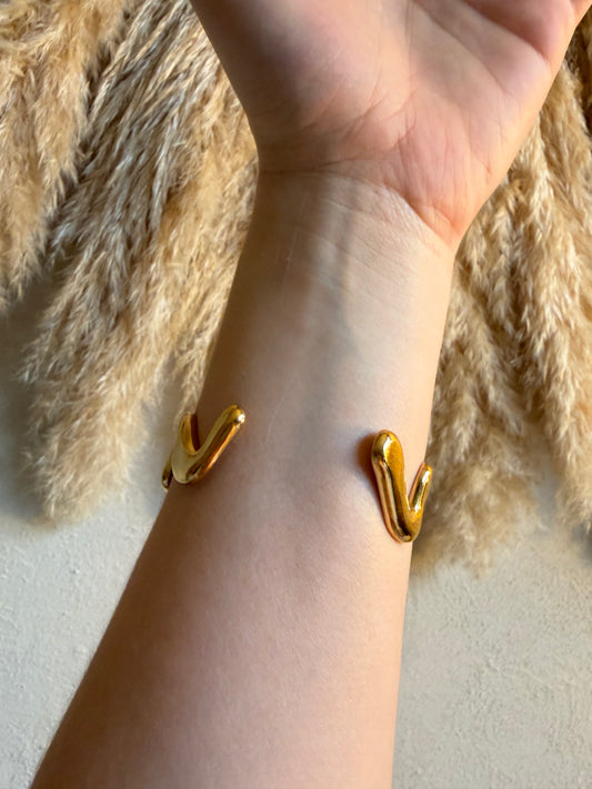 Manchette doré vague - Anemone Store