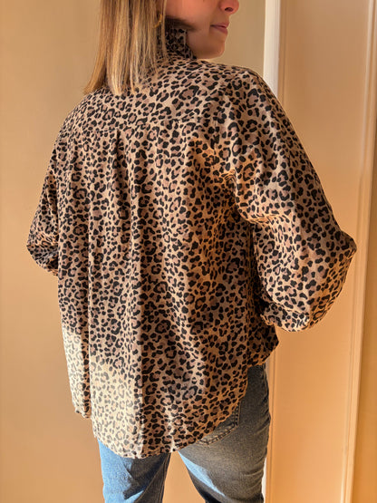 Blouse léopard velours côtelé CAMILLE - Anemone Store