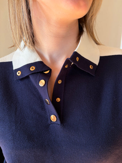 Pull blanc et marine LEONIE - Anemone Store