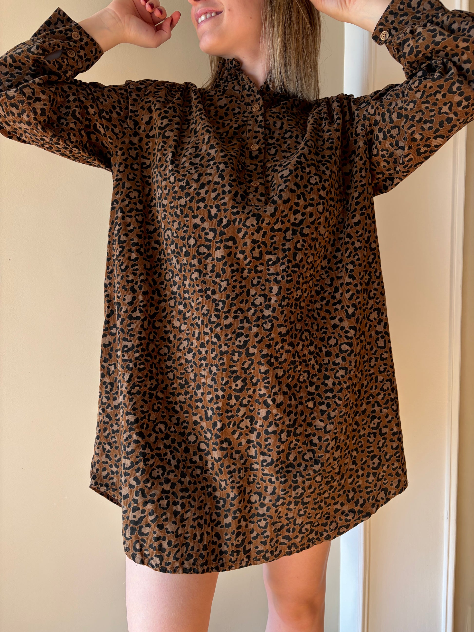 Robe léopard velours côtelé LUNA - Anemone Store