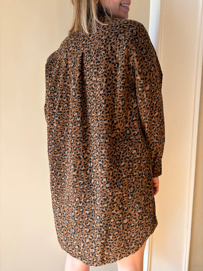 Robe léopard velours côtelé LUNA - Anemone Store