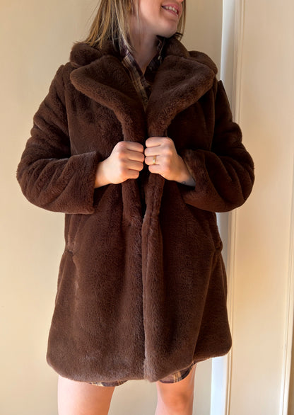 Manteau doudou marron FAUSTINE - Anemone Store